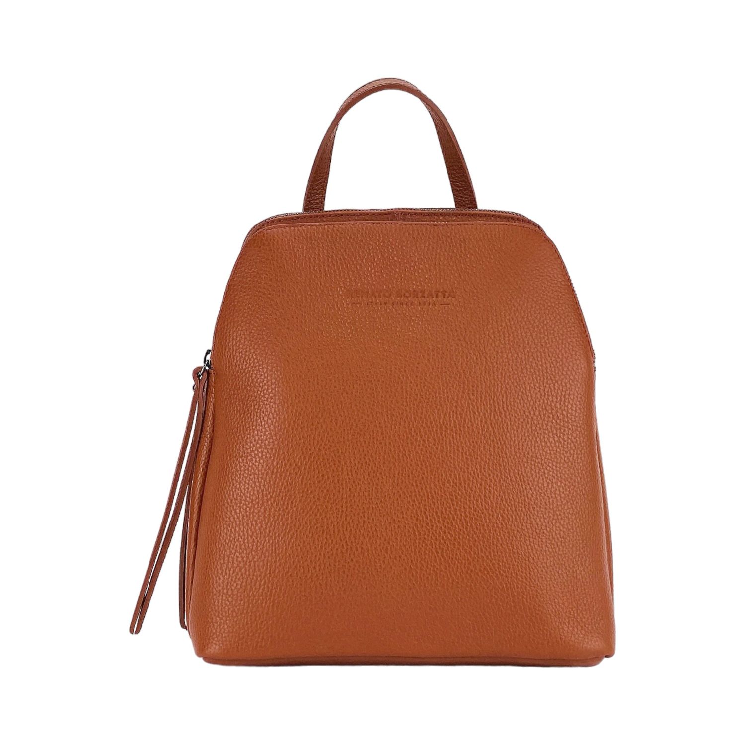 Women's Italian Leather Backpack, Double Compartment — Paprika