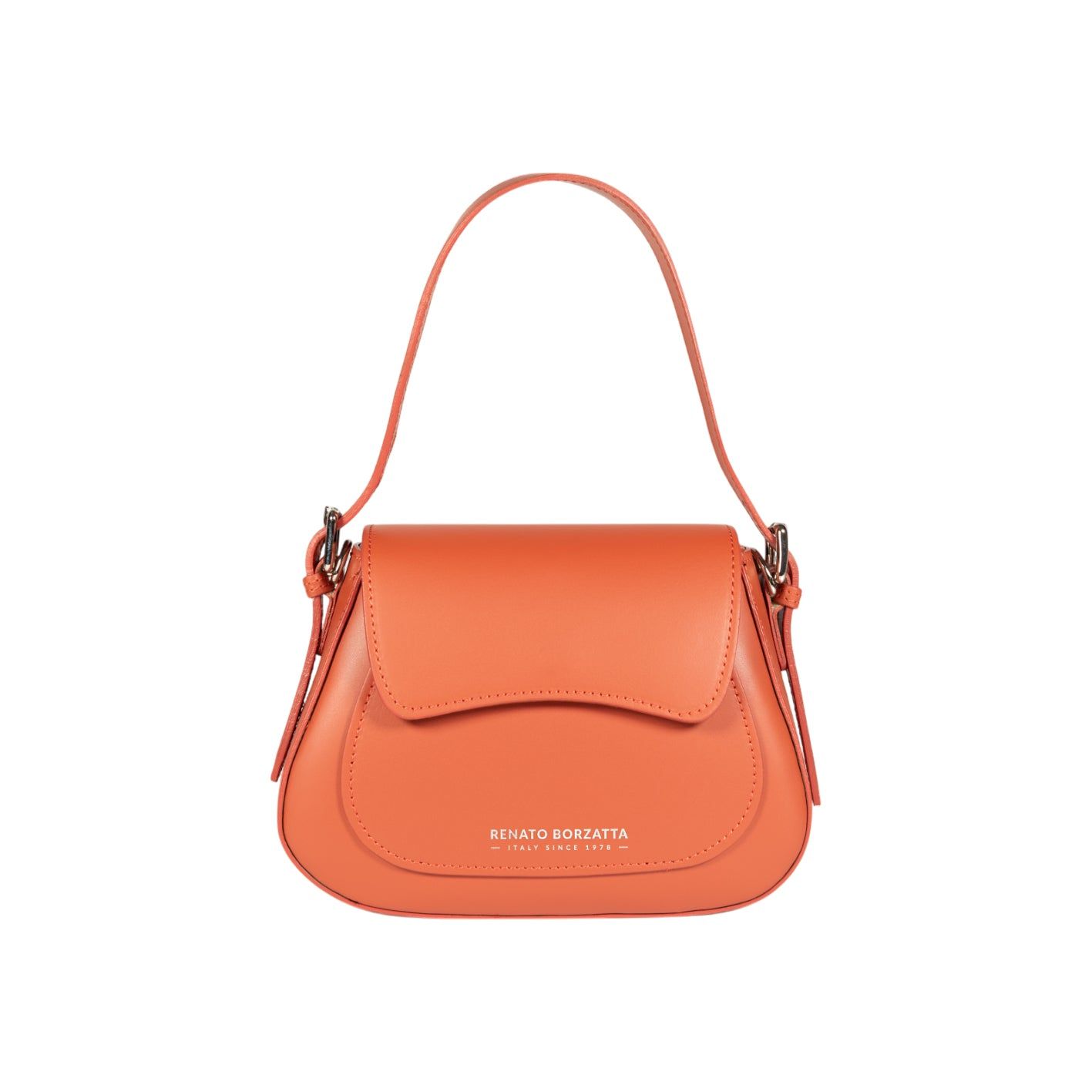 EMMA Italian Leather Flap Shoulder Bag — Paprika