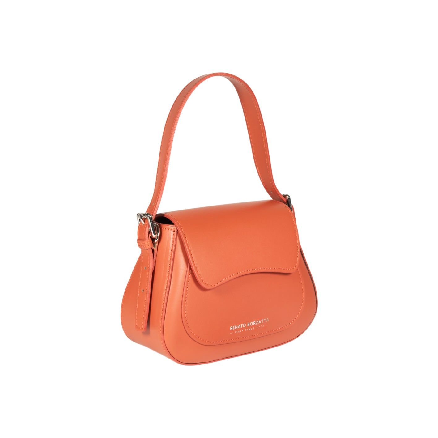EMMA Italian Leather Flap Shoulder Bag — Paprika