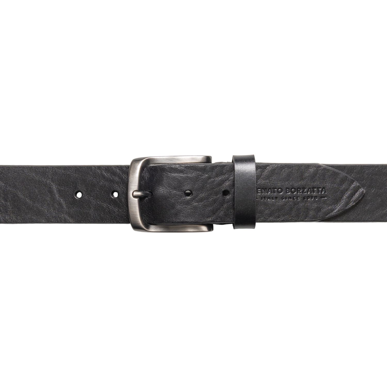 Men's Wide Italian Leather Belt — Black