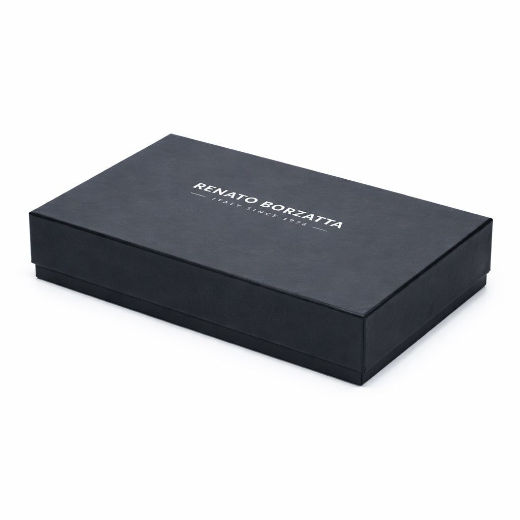 Women's Italian Leather Zip Wallet — Black