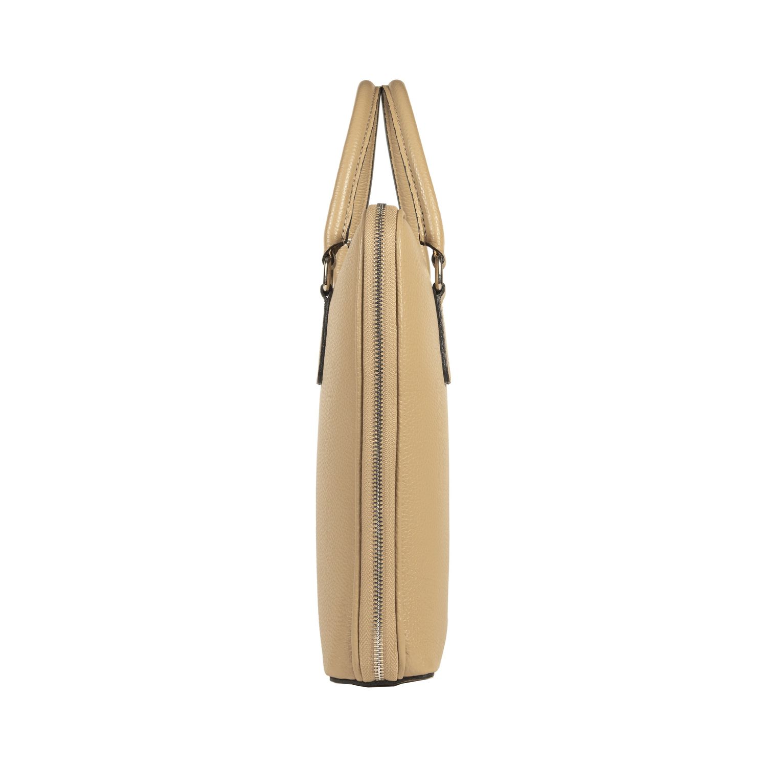 Italian Leather Unisex Briefcase — Taupe