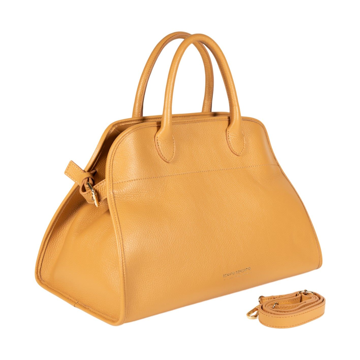 FRIDA Large Italian Leather Handbag — Natural Tan