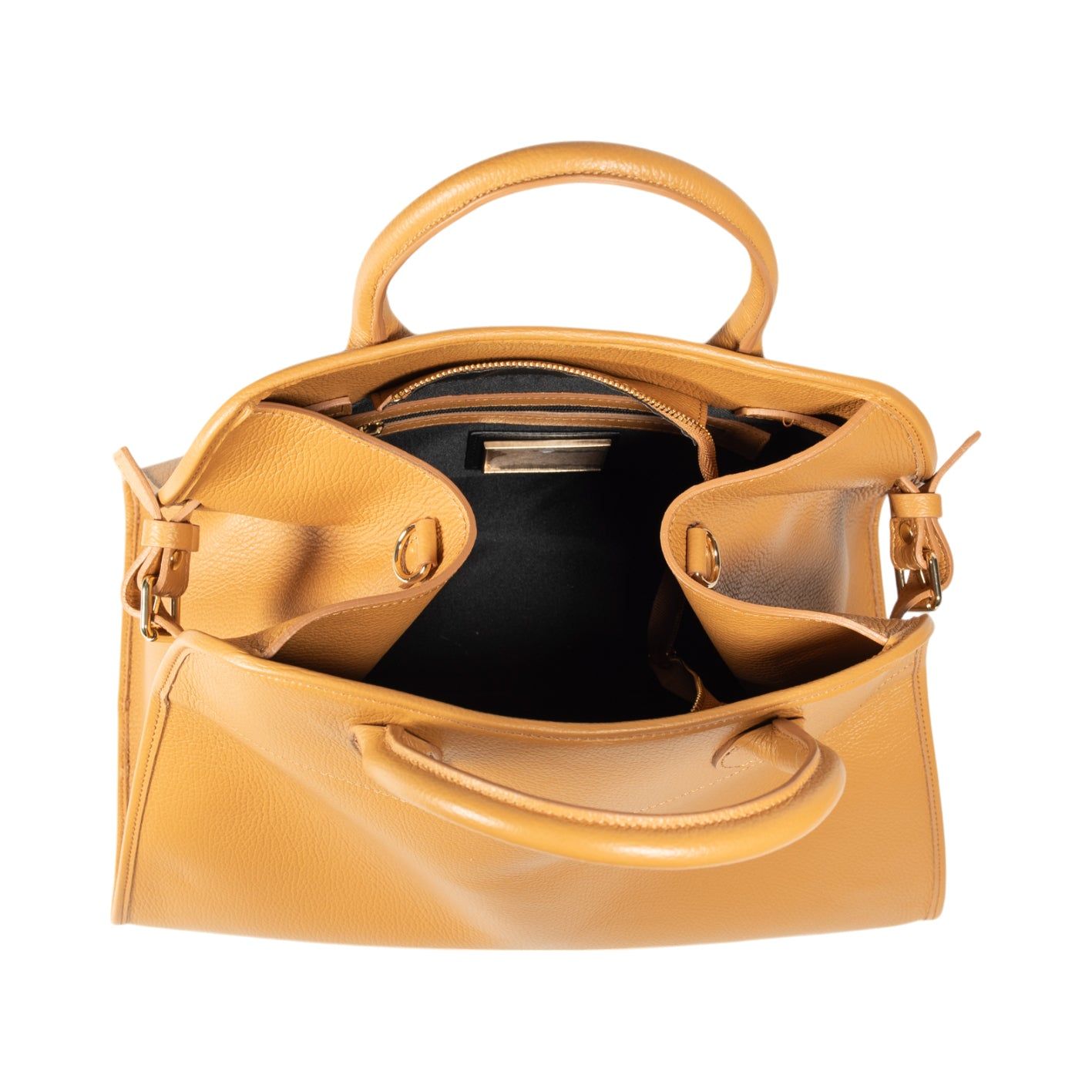 FRIDA Large Italian Leather Handbag — Natural Tan