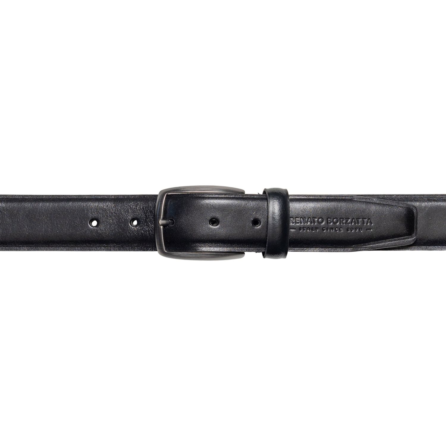 Men's Italian Vegetable-Tanned Leather Belt — Black