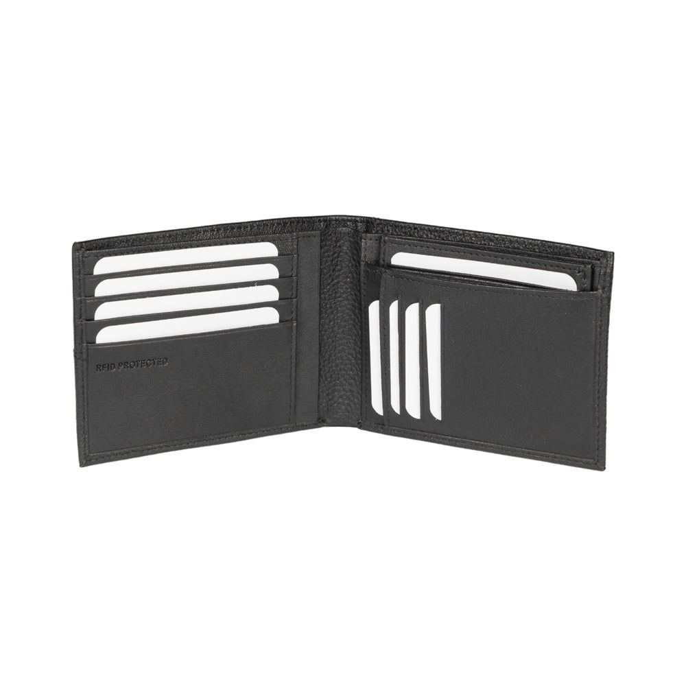 Men's Compact Italian Leather Wallet RFID — Black