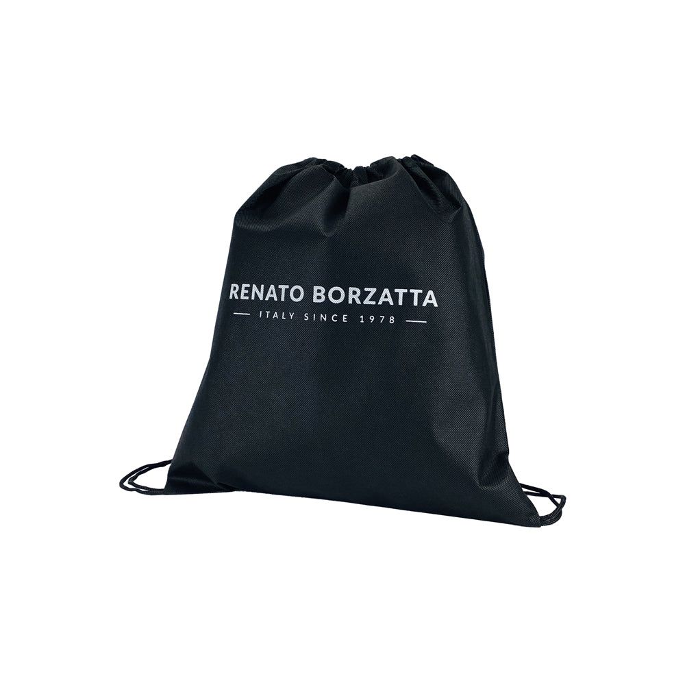 Italian Leather & Nylon Shoulder Bag — Black