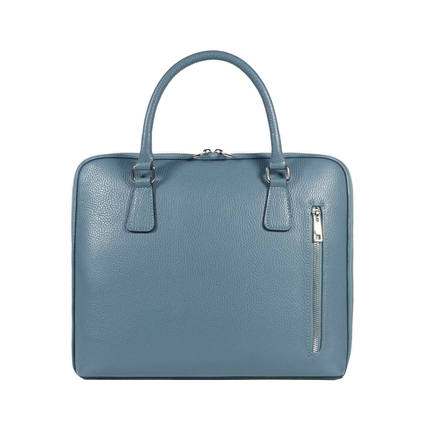 Italian Leather Unisex Briefcase — Avio Blue