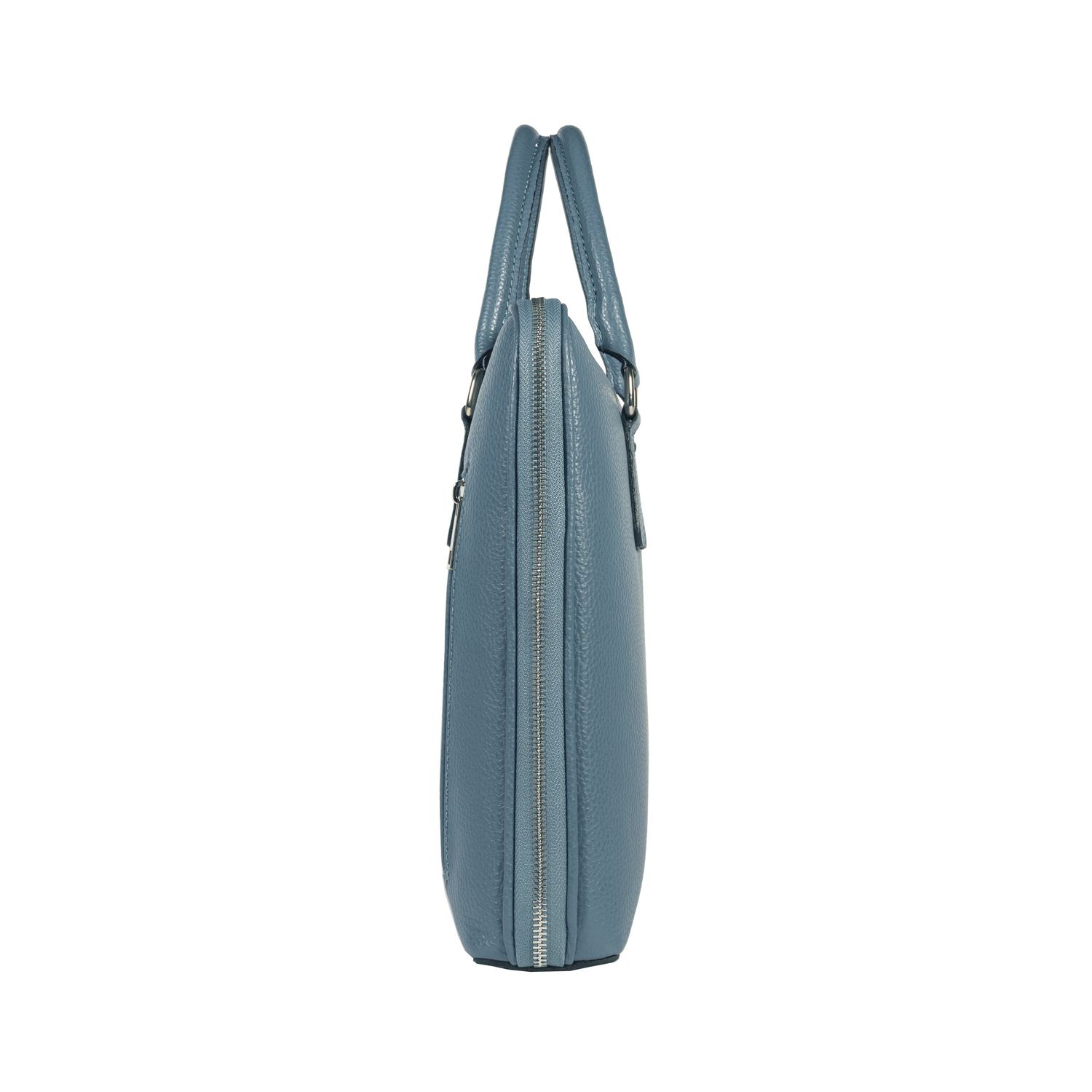 Italian Leather Unisex Briefcase — Avio Blue