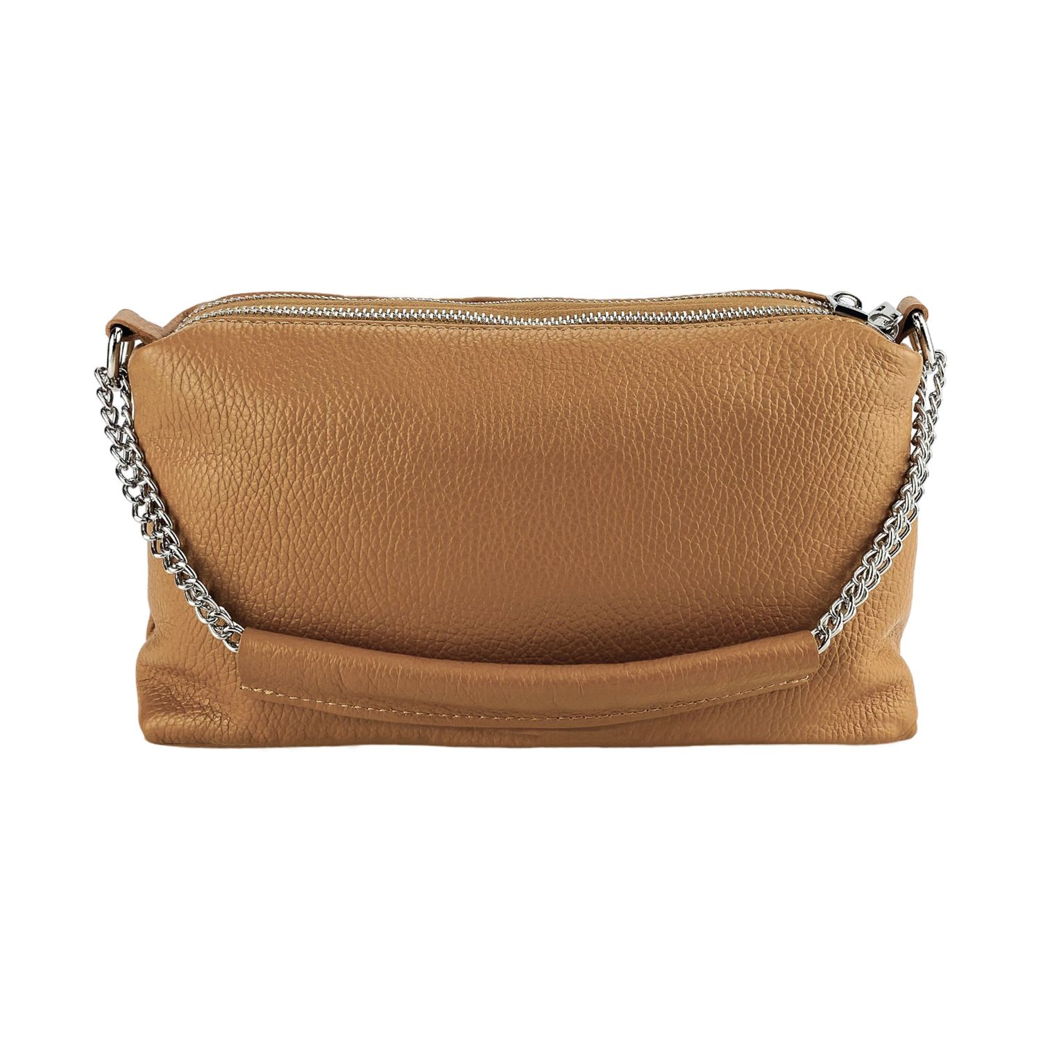 Women's Italian Leather Crossbody Bag — Cognac