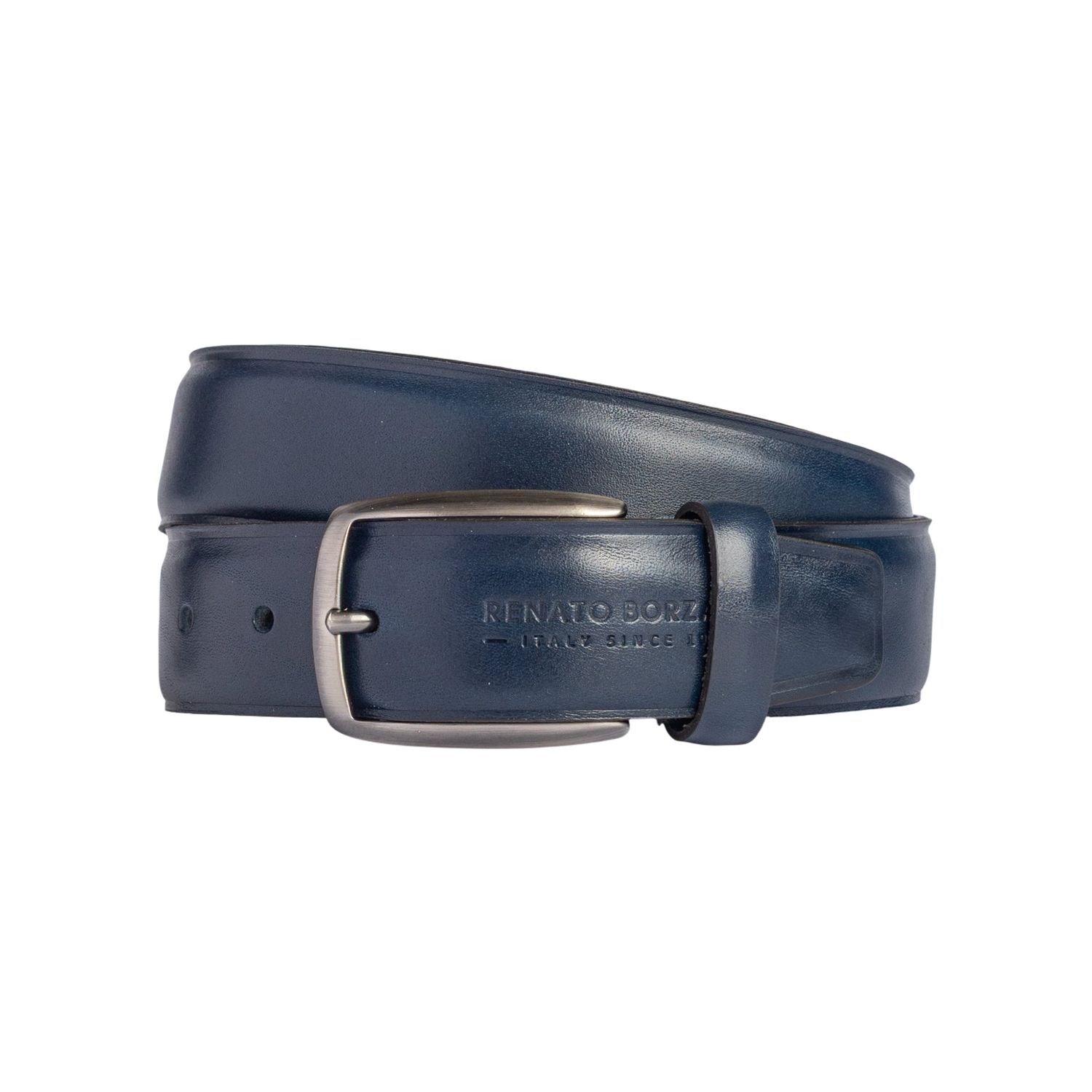 Men's Italian Vegetable-Tanned Leather Belt — Blue