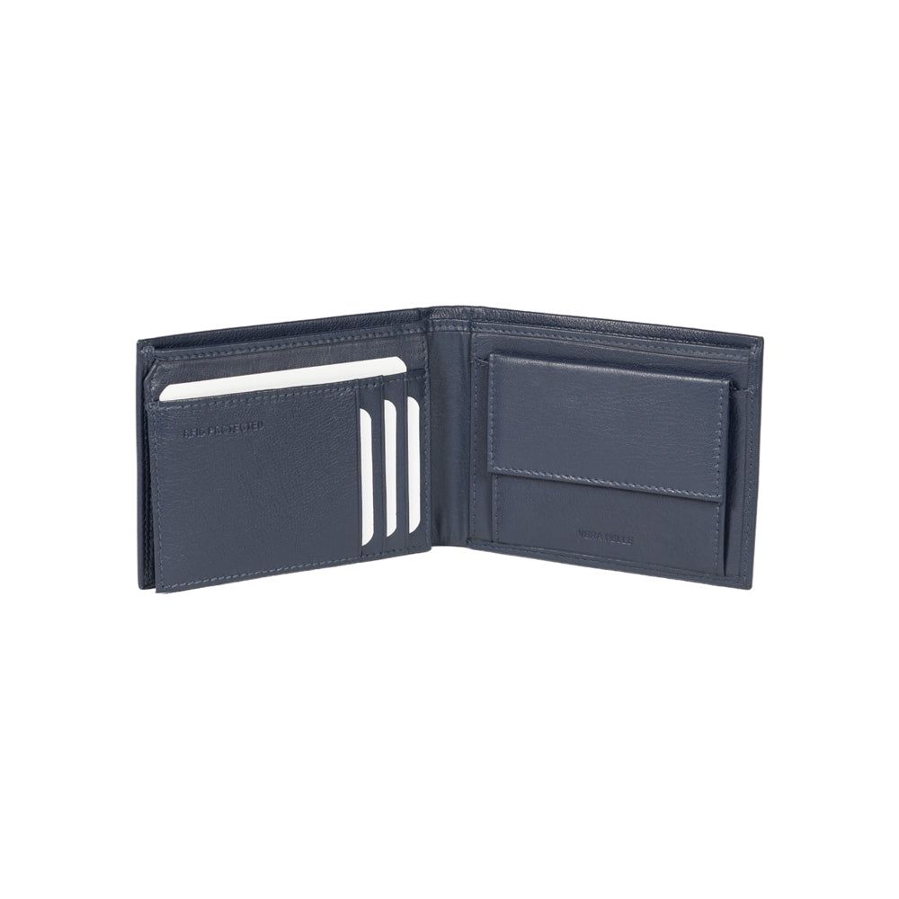 Men's Italian Leather Bifold Wallet — Blue