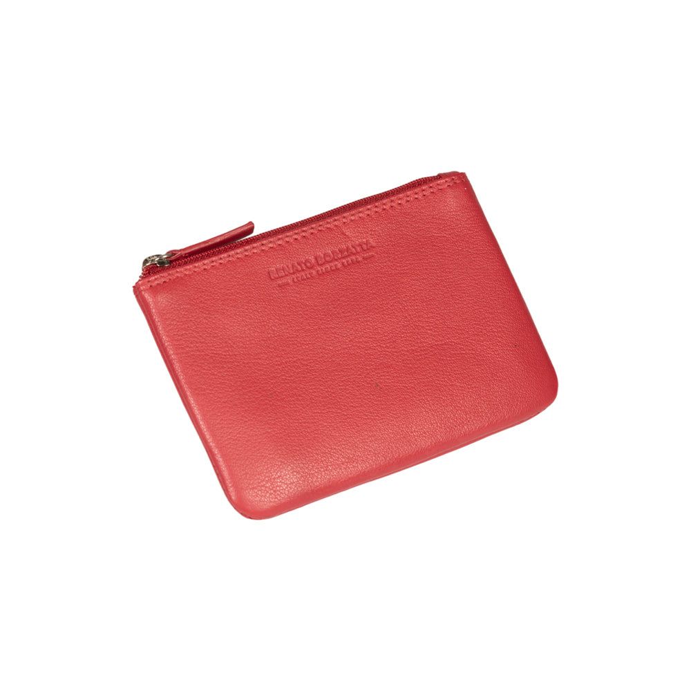 Italian Leather Key Holder & Coin Pouch RFID — Red